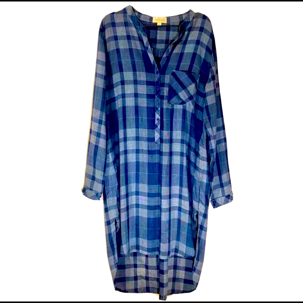 Cloth & Stone Tunic L Blue Dress New